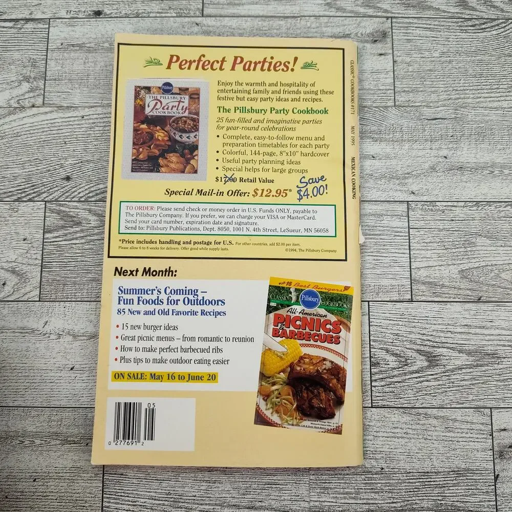 Mexican Cooking Pillsbury Classic‎ Cookbook Booklet 1995 Vintage Tacos Fajitas